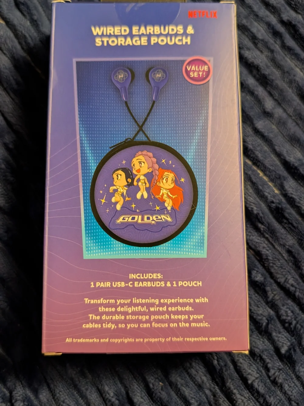 New K-pop Demon Hunters Wired Earbuds & Storage Pouch